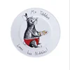 Funny rabbit decal colorful design breakfast serving children's ceramic plates