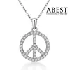 Hot Sale Peace Pendant Sterling 925 Silver Plating 18K White Gold Elegant Pendant Necklace Jewelry