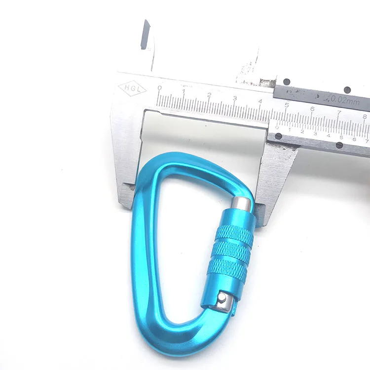 Snap Hooks Wholesale Carabiner 12kn Aluminum D Type Buckle Hanging Auto Locking Carabiner Screw Hammock