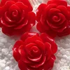 Wholesale nice flat back resin red rose flower shape buttons