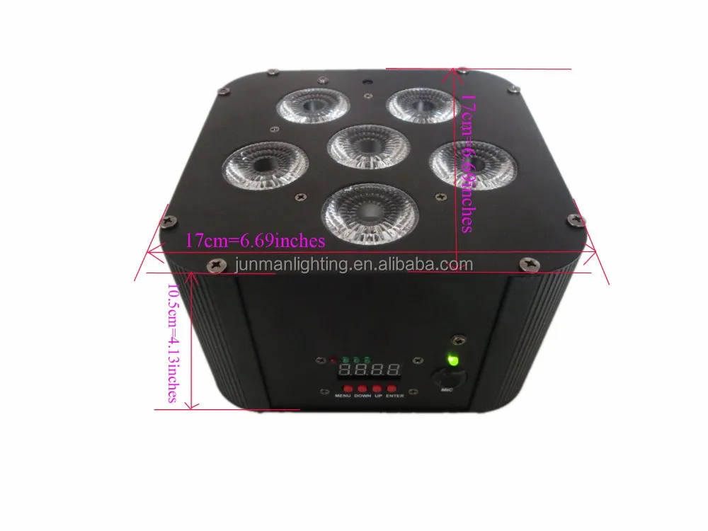 6*18W RGBWA+UV Flat Wireless DMX IR Battery Powered 6 in 1 Led Par64 Uplights DJ Stage Lighting