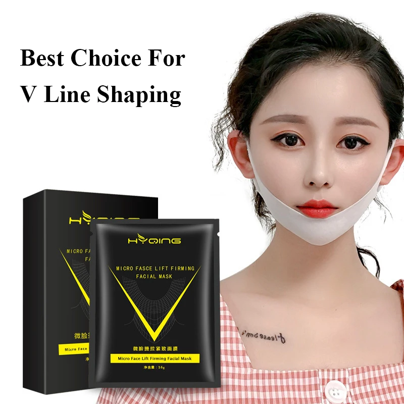 

Free Shipping Lifting Facial Peel Off Mask Whitening Moisturizing V Shape Mask For Slimming Chin Face Mask Beauty Skin Care