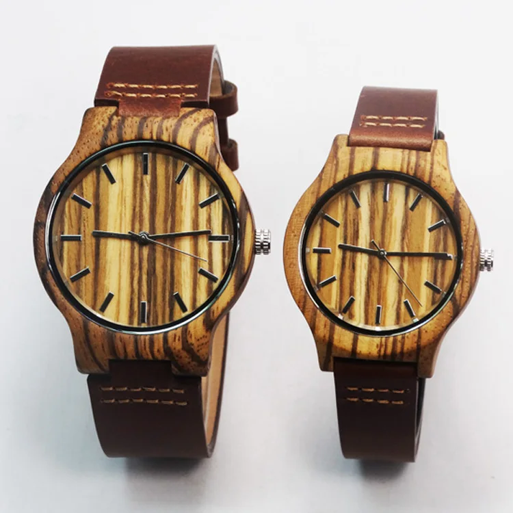 

Shenzhen PSW factory Hot New products Vogue Couple Genuine Leather Wooden Watch