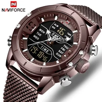 

NAVIFORCE Watch Men Mesh belt Military Watch 30m Waterproof Wristwatch LED Quartz Clock Sport Watch Male 9153