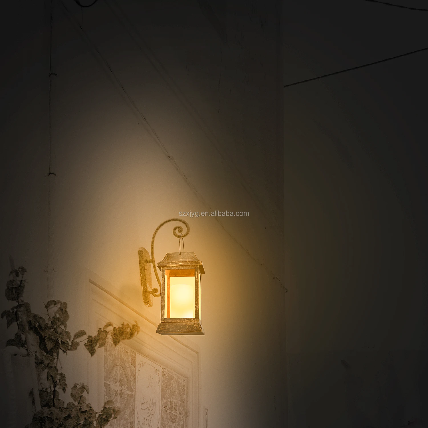 Metal Indoor Outdoor Solar Hanging Japanese Solar Garden Lantern Light