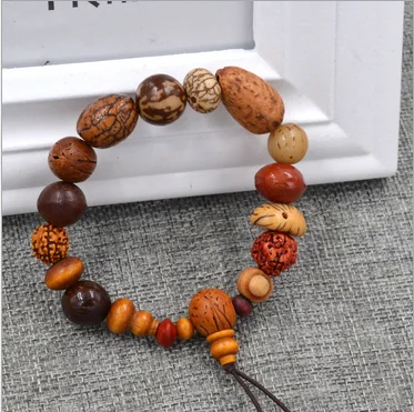 Eighteen Mixed Bodhi Seed Wrist Mala Tibetan Buddhist Prayer Beads Mala Bracelet