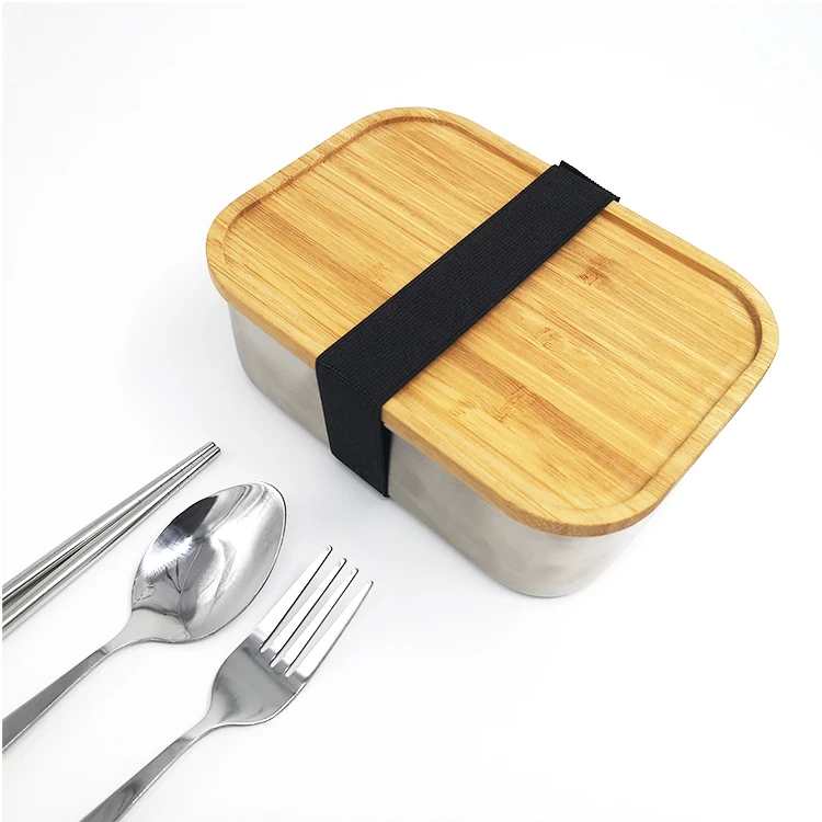 Bento Lunch Box Bamboo Food Container Portable Lunch Box Stainless ...
