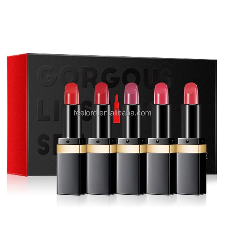 

Stock!!! Wholesales long-lasting 5pcs per set lipstick FJM125 eco-friendly moisture lipsticks low MOQ ship by Fedex TNT etc, As details show