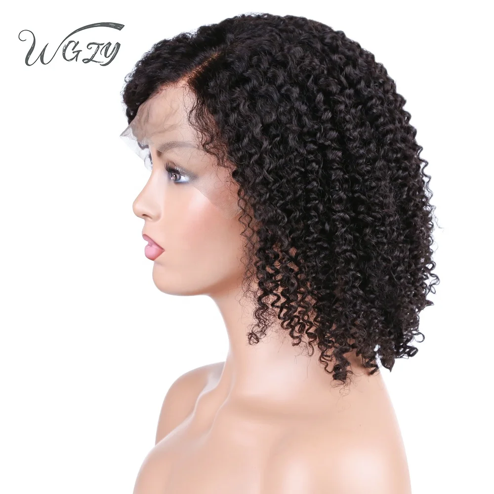 

150% density human hair wigs with baby hair short bob lace front wig