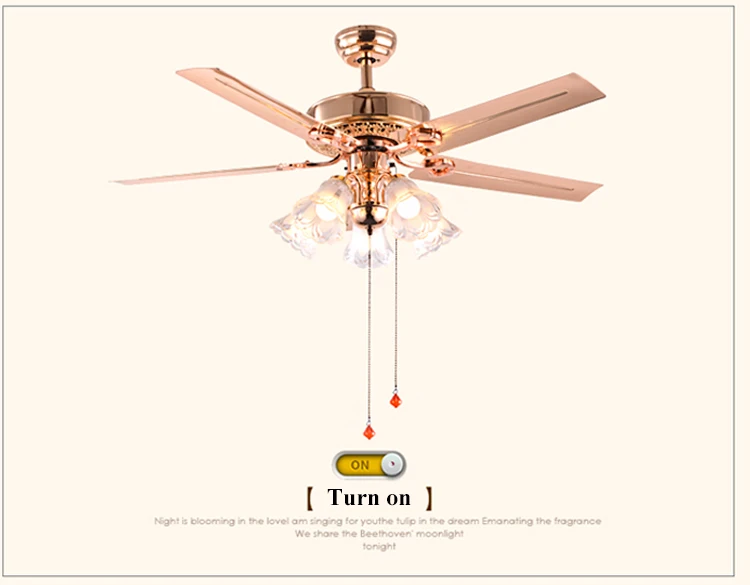 Fancy Design Pendant Fan Lamp Indoor Decorative Ceiling Fan With Light