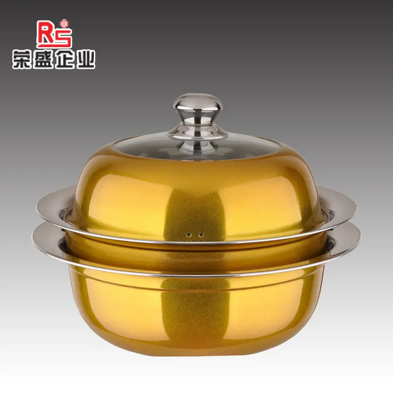 
Hot sale golden colorful stainless steel food steamer the flying saucer pot with lid 