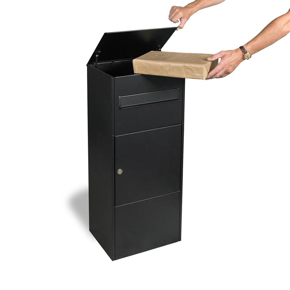 

wholesale multifunctional freestanding safe parcel delivery box, Black/white/ as required