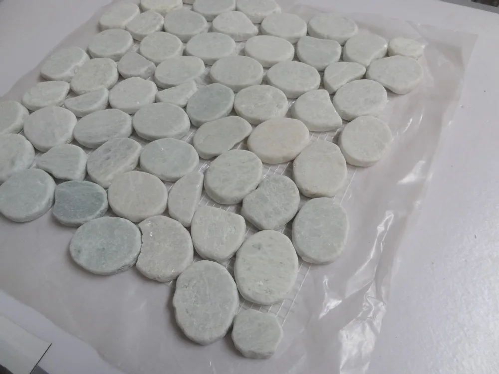 Penny Round Tile Green Matte Porcelain Mosaic for Bathroom Floors