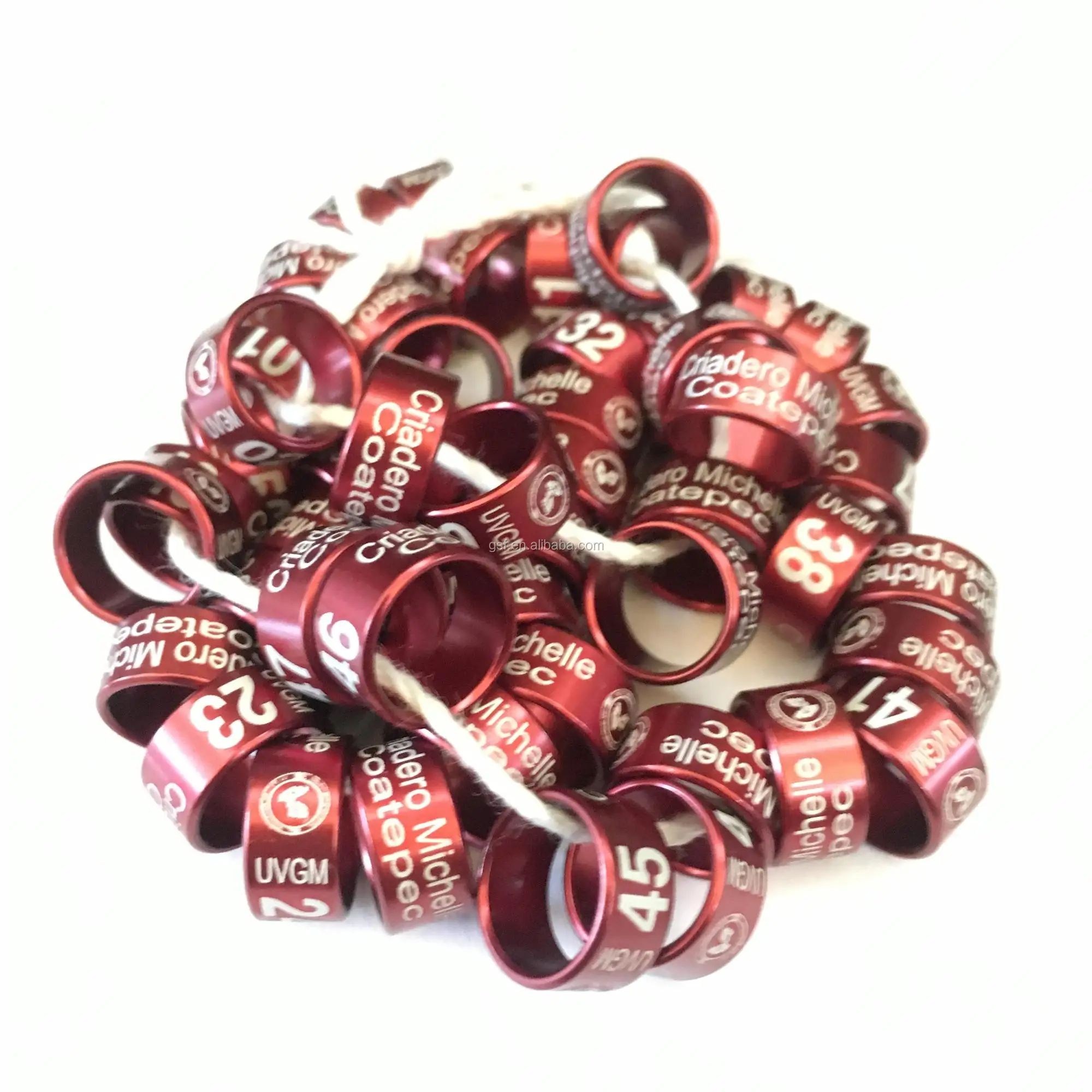 

all sizes 2mm 3mm 4mm 4.5mm new style metal bird ring bands with custom information, Free