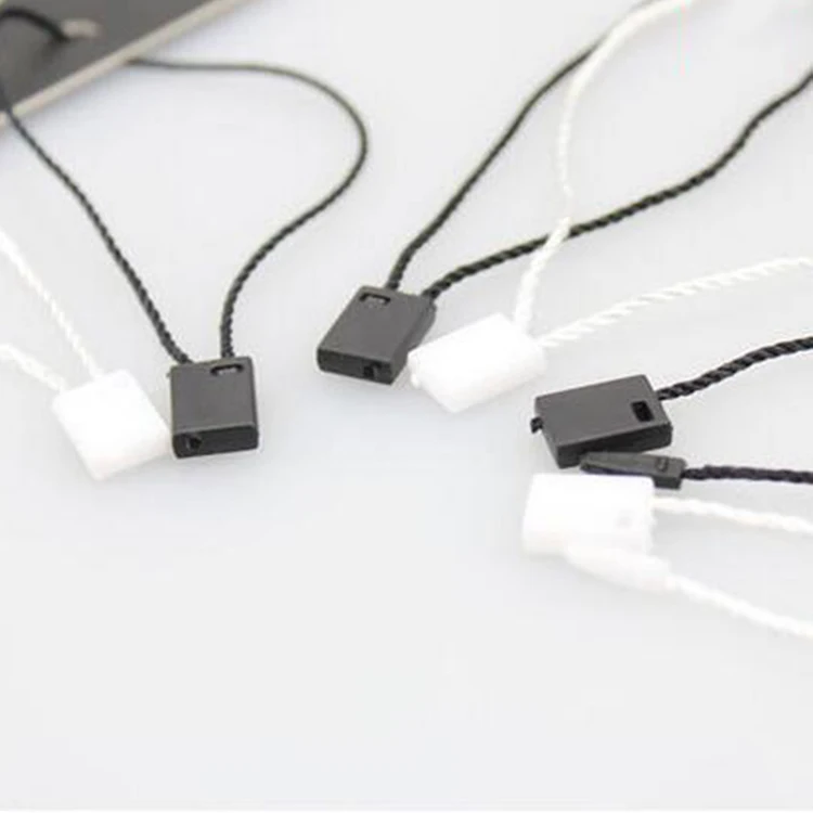 

Polyester hangtag rope Plastic buckle item hangtag rope, Black;white