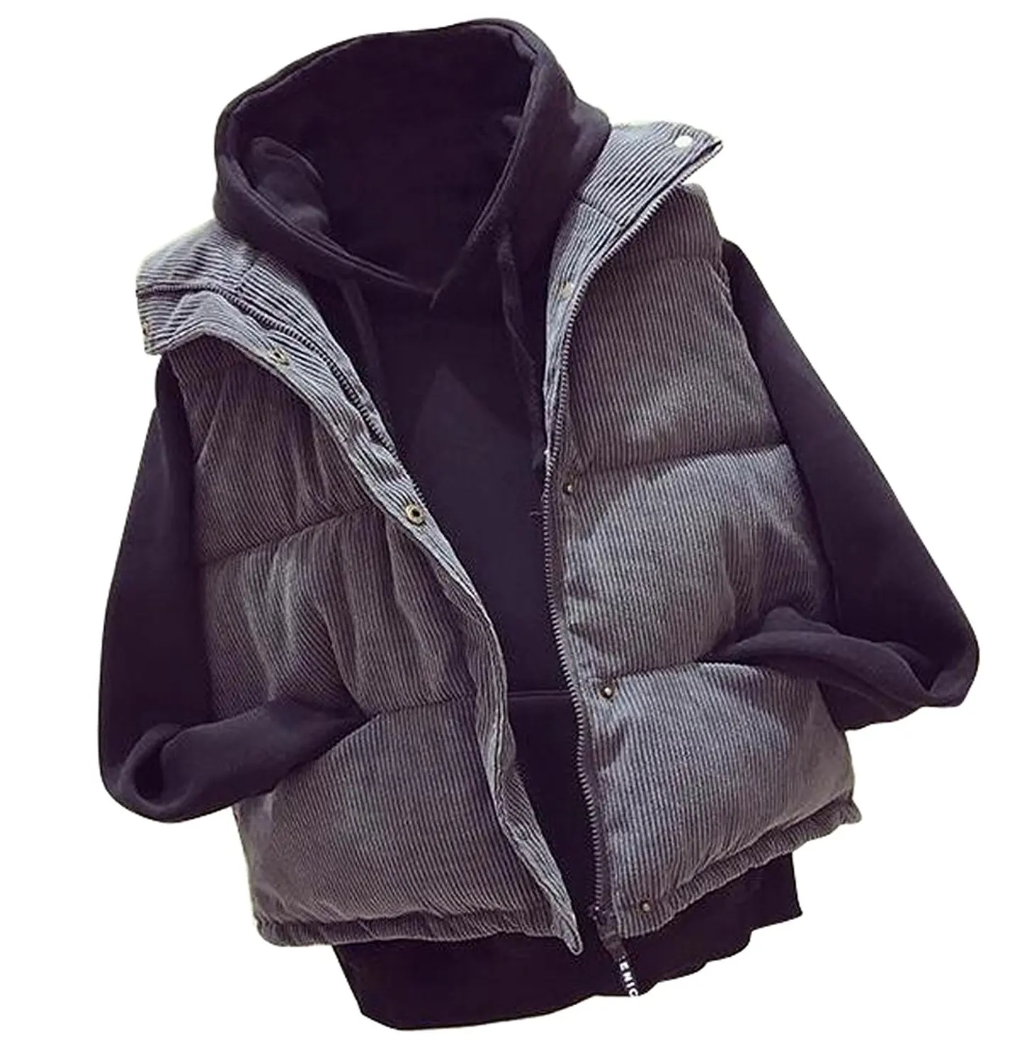 plus size hooded puffer vest