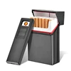 MLT189 Cigarette Case Box with Electronic Lighter Windproof USB Lighters 20 pcs Cigarette Holder Case Smoking Accessories