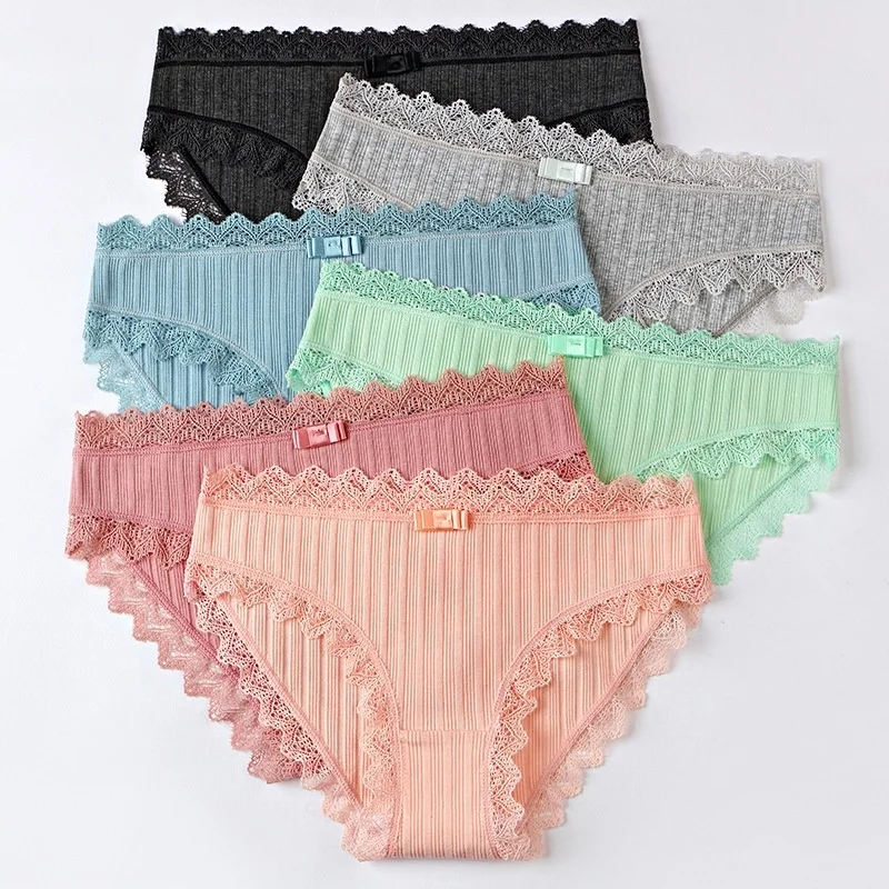 

Sexy Cotton Women's Panties Briefs Lovely Girls Underwear Wholesale Multicolor Lingerie Intimates, Coral/black/gray/blue/pink