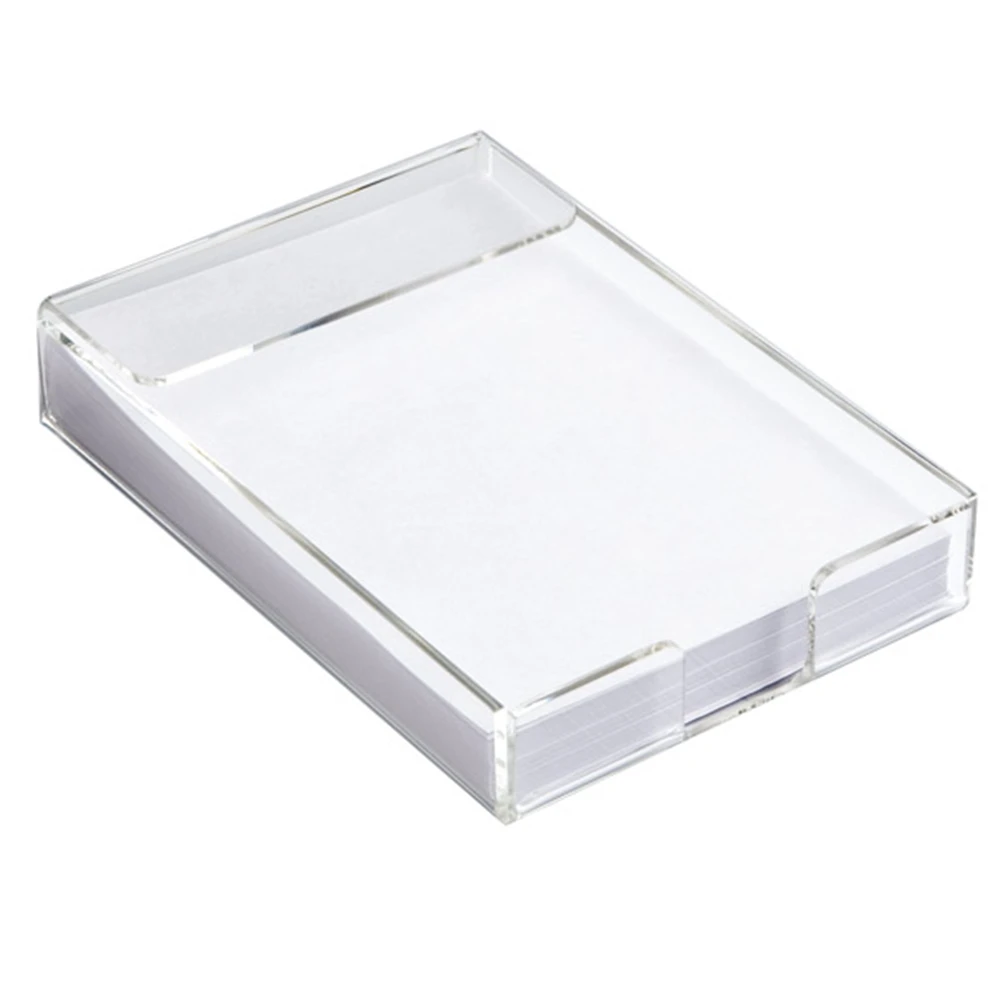 Rectangular Customized Clear Acrylic Notepad Holder Memo Refill Paper