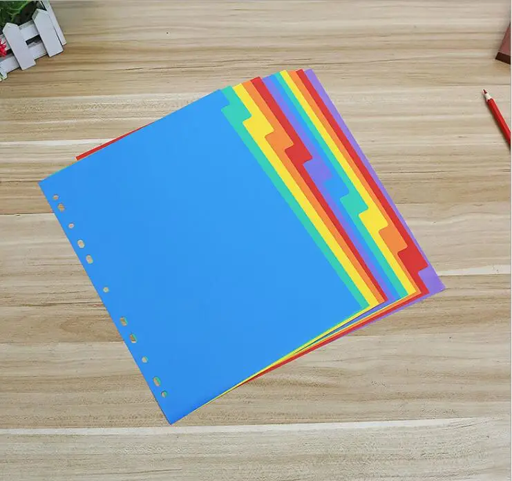 A4 Size Index Card File Folders,Tab Folder,6 Dividers,12 Dividers,6