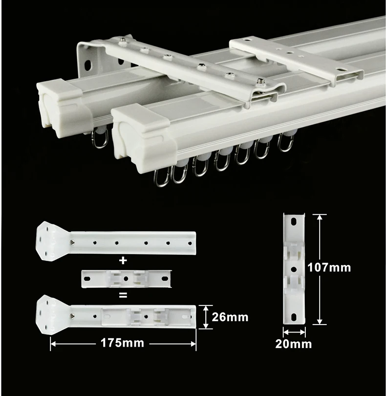 Cheap Window Curtain Track Gliders Plastic Included In Package Box Cord
