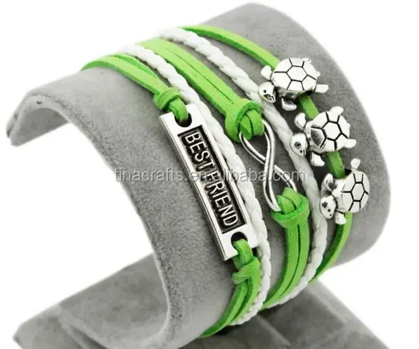 

tortoise and best friend leather Wrist Bracelet
