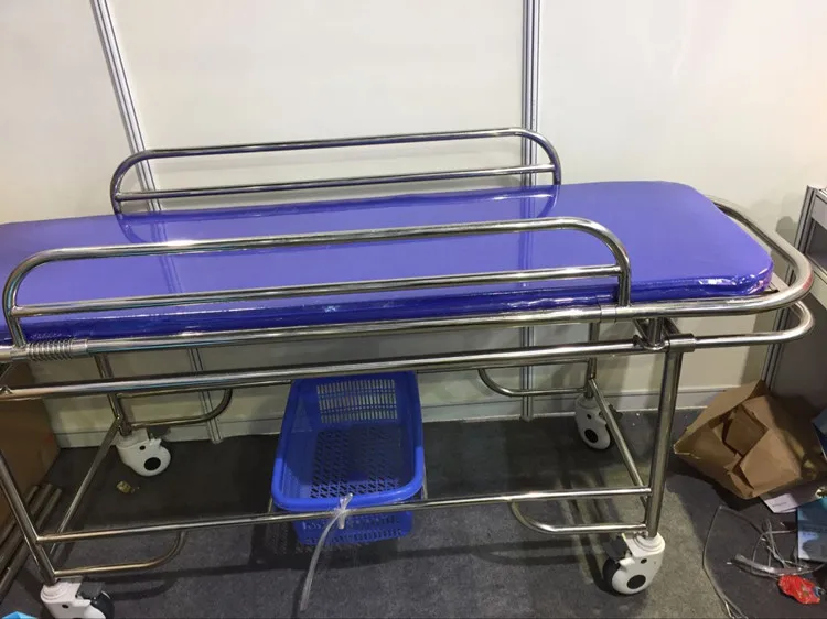 Hot sales stainless steel medical emergency trolley patient stretcher