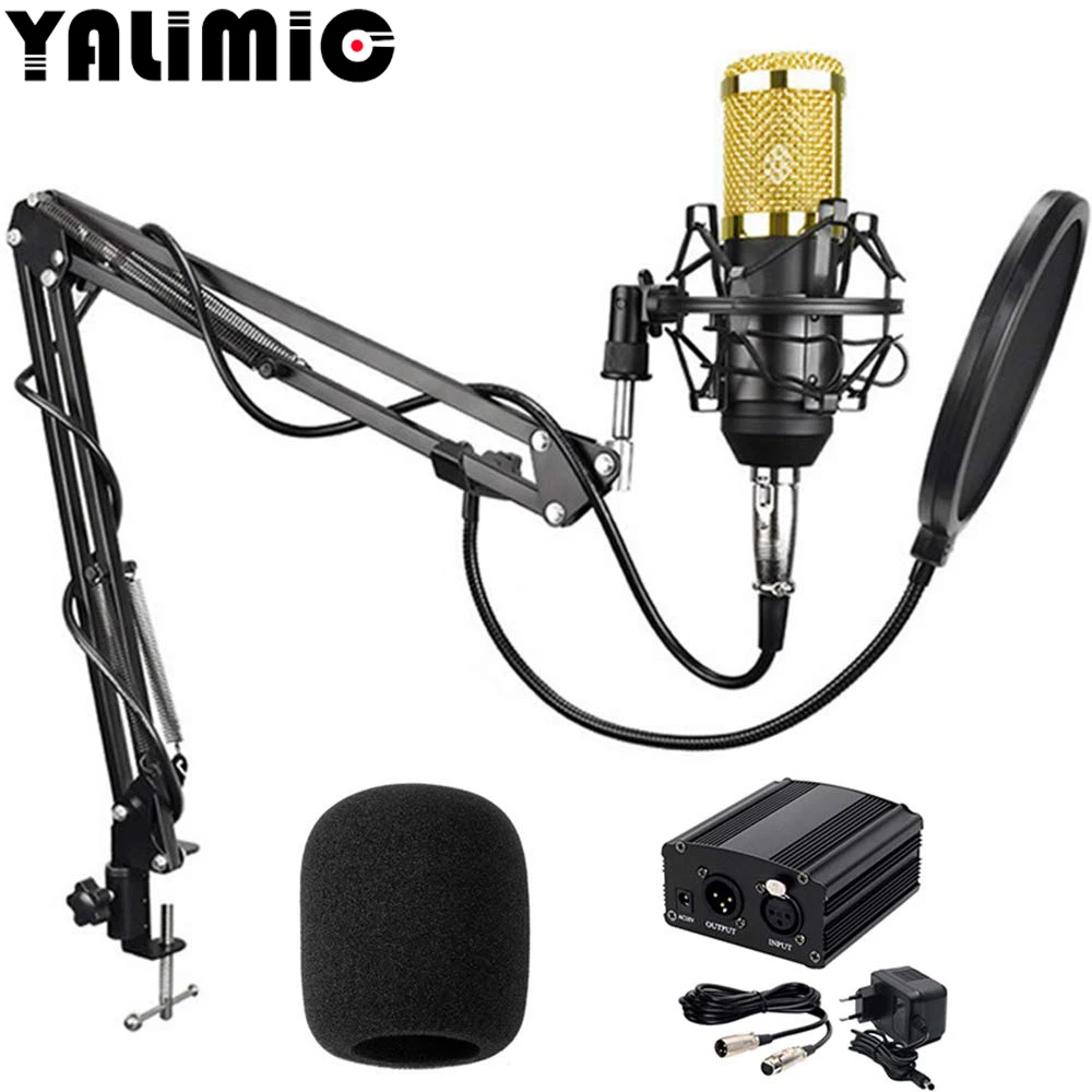 

Condenser Microphone bm 800 Audio Studio Vocal Recording Mic KTV Karaoke + 48V DC Phantom Power Supply