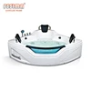 Hot Abs Freestanding Triangle Jetted Whirlpool Massage Spa Bath Tubs Shower Combo With Three Pillows For Three Persons