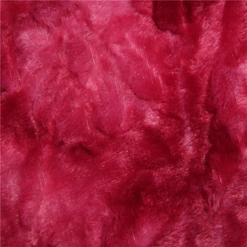 
Plain microfiber solid yarn yard embossed polyst faux fur pv fleece fabric 