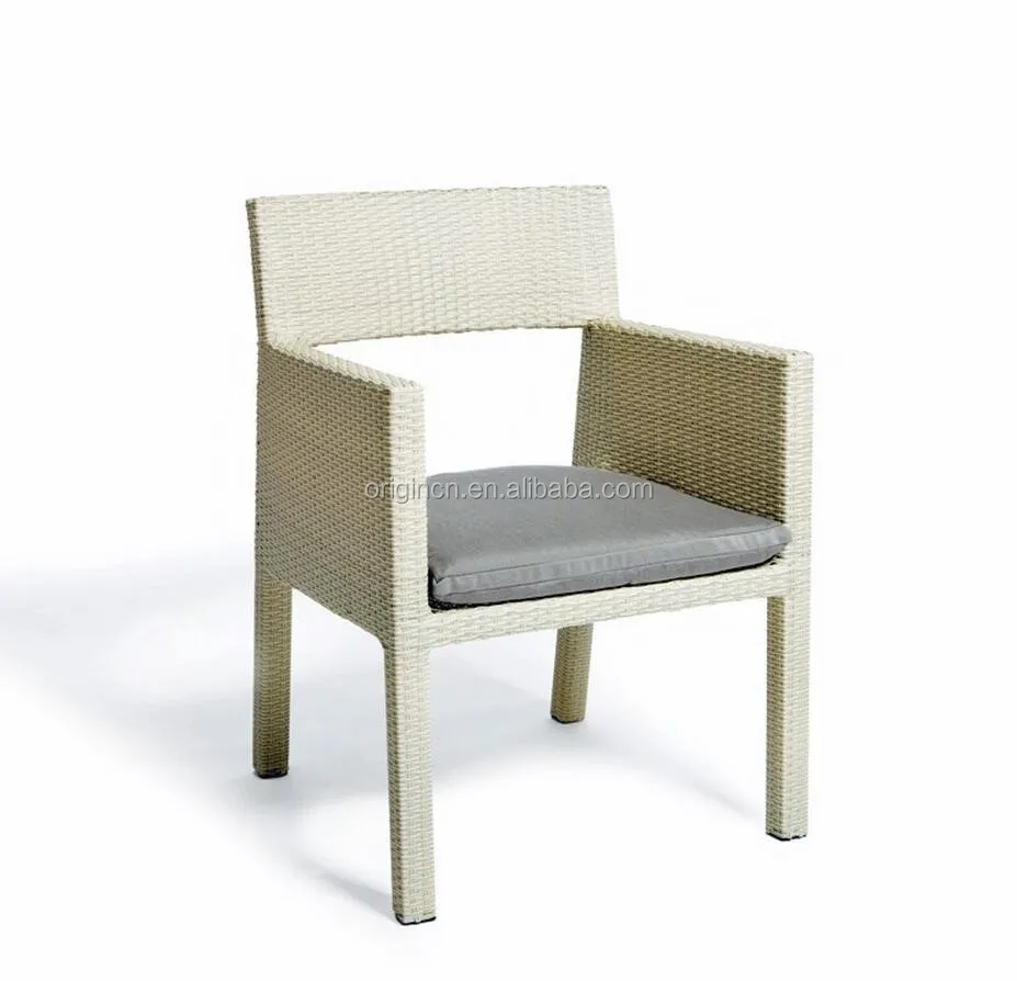 6 Seater White Rattan Elegant Poolside Restaurant Outdoor Furniture