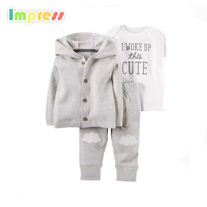 

High quality wholesale 3 piece baby cardigan set winter clothing sets, As picture