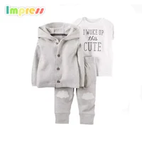 

High quality wholesale 3 piece baby cardigan set winter clothing sets