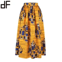 

custom women fashion bohemian yellow african traditional dresses and long pleated maxi skirts