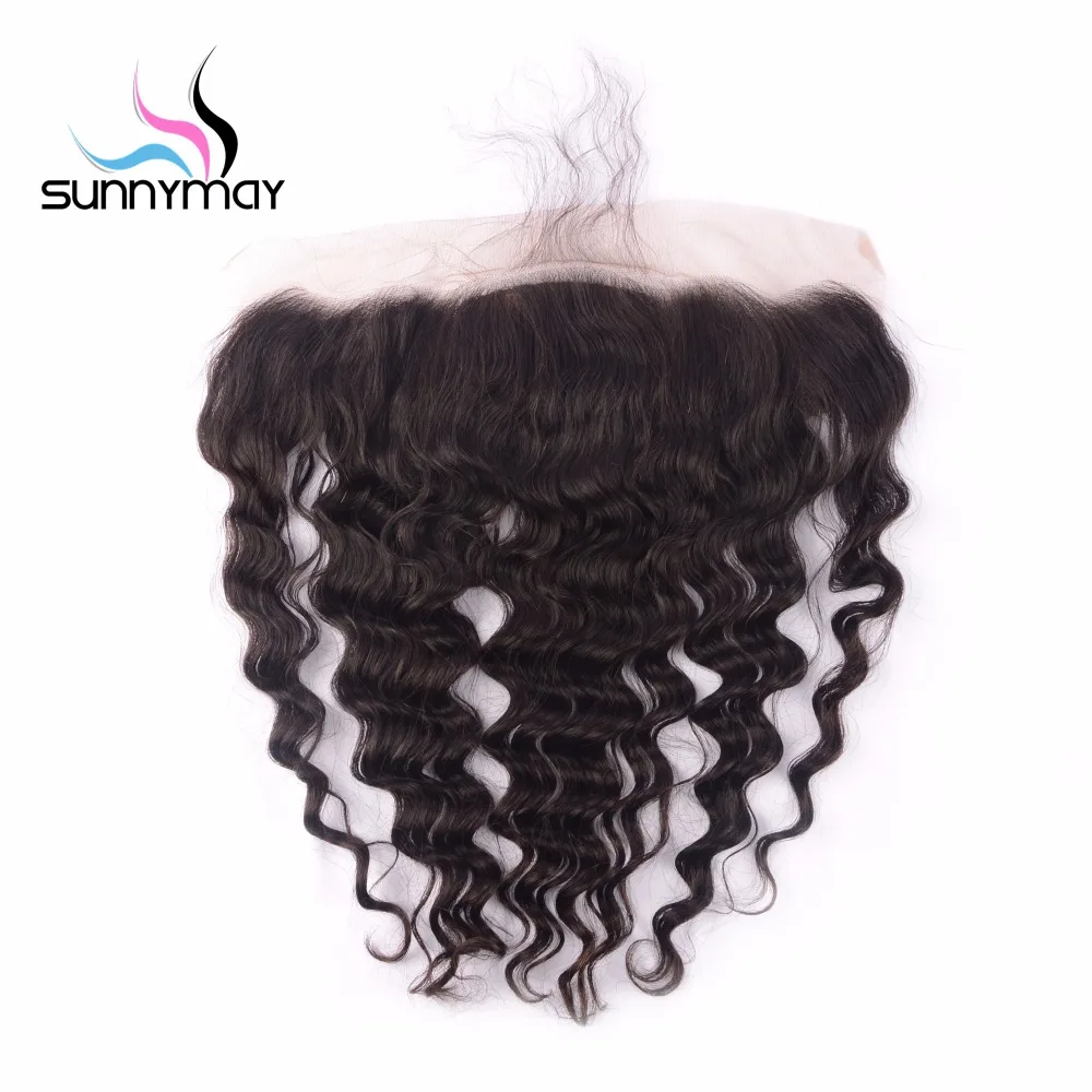 

100% Brazilian Virgin Human Hair 13*4" Ear To Ear Loose Wave Silk Base Frontal With Baby Hair, Natural color;can be dyed