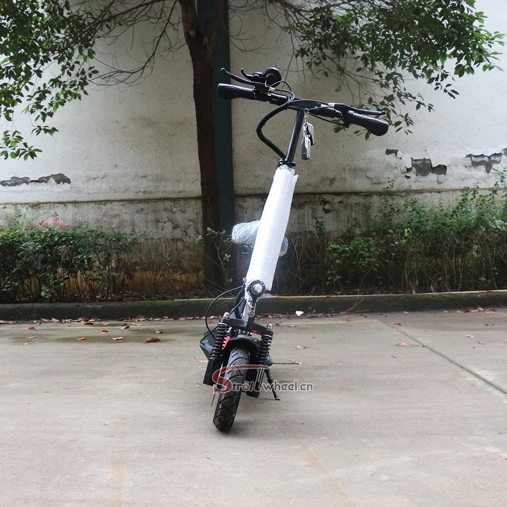 

1000w/2000w double motor front/Rear suspension 10 inch folding adult electric kick evo scooter, Black/white