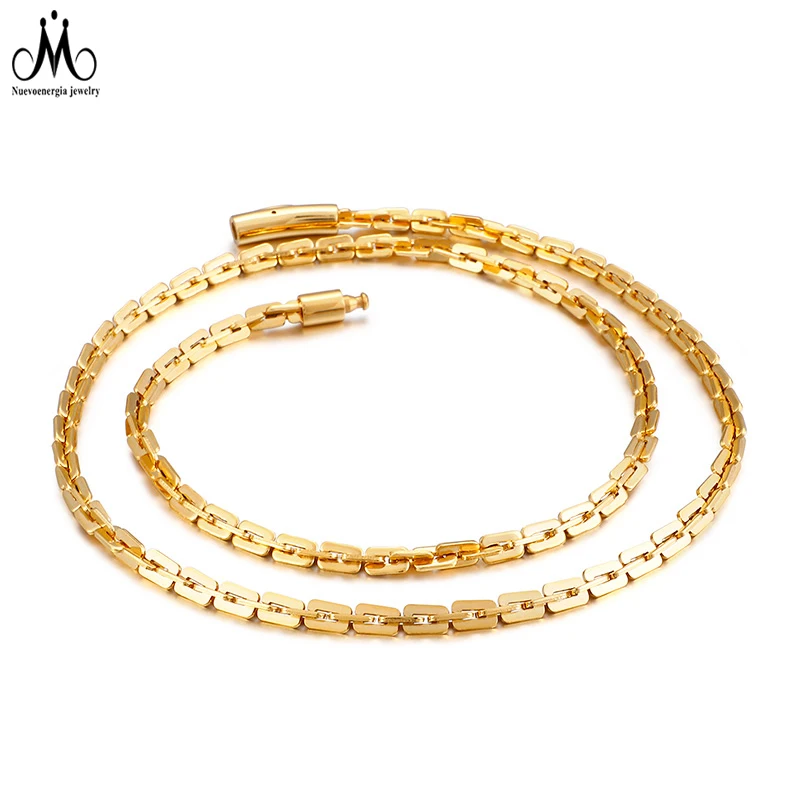

Custom Name Necklace Women Gold Plated Stainless Steel Chain Link Necklace Accessories, Gold, black