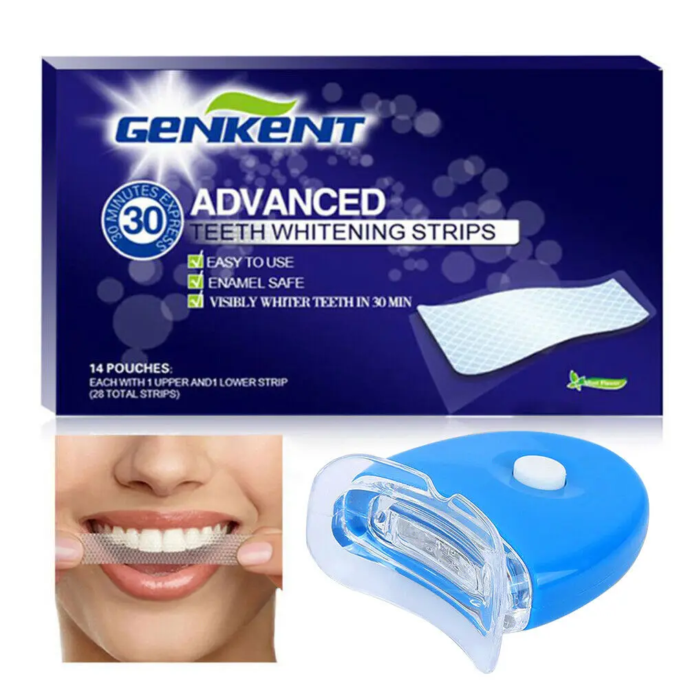 

28pcs 3D Advanced Teeth Whitening Strips Portable Smart Cool Lights LED Teeth Device Whitening Kit Tooth Whitener