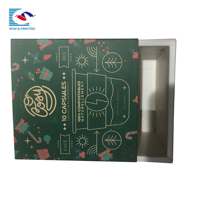 Custom Design Coffee Capsules Rigid Paper Packaging Gift Boxes With