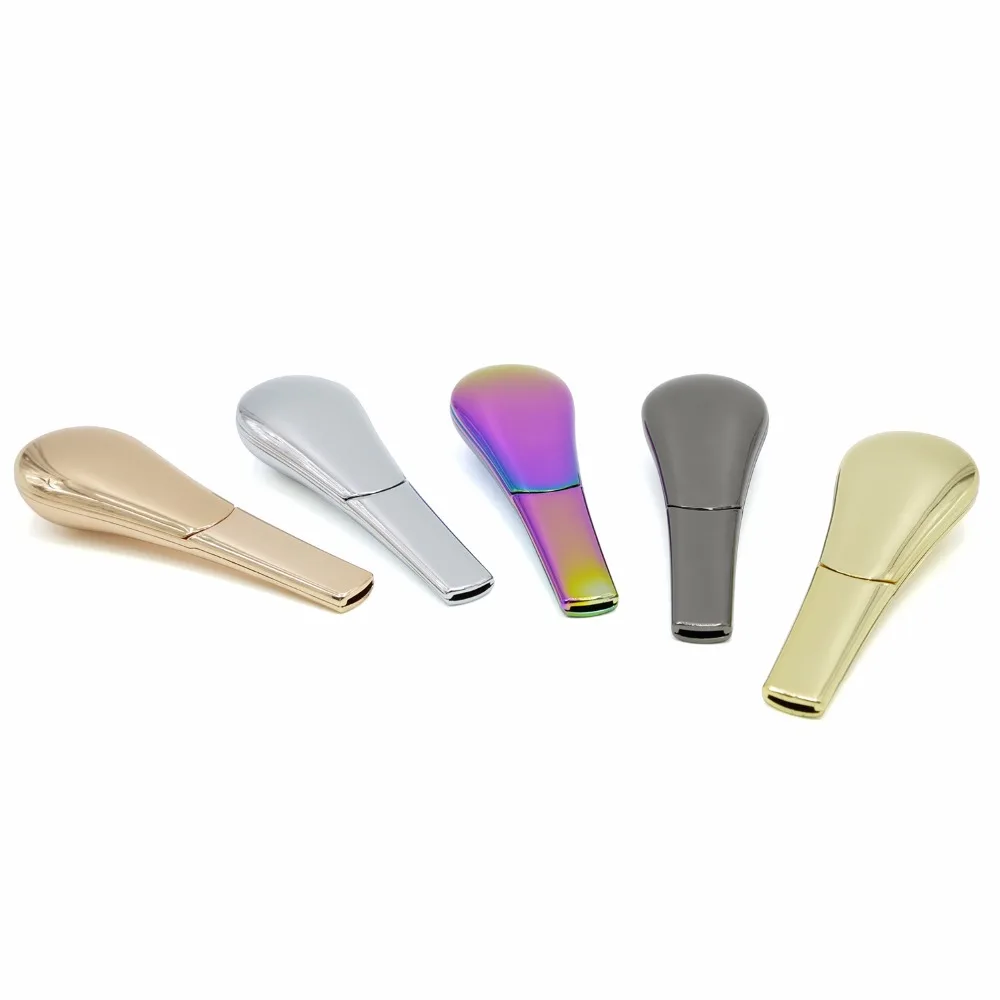 

9 Colors New Arrival Cool Zinc Alloy Spoon smoking pipes weed with Magnet & Gift box, Iceblue;gold;rose-gold;gun-black;silver;black;green;blue;red