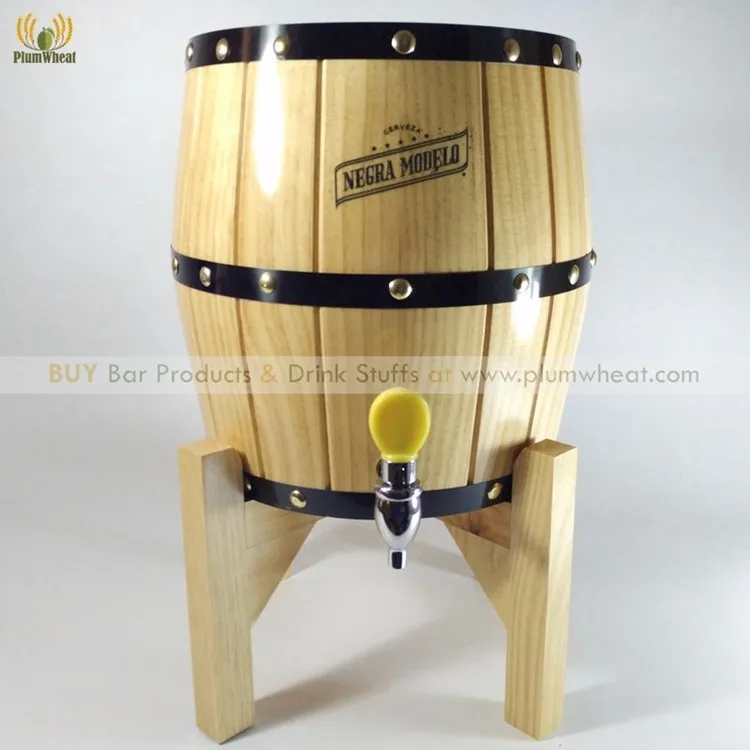 

5 Liters OAK Wood Beer Barrel Dispenser with Stainless Steel Liner BT40, Customized color beer barrel wood