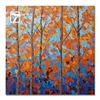 Orange Birch Landscape Oil Painting Forest Handmade Painting on Canvas for Room Decoration