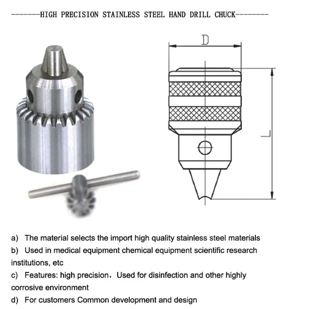 Carbon Steel Mini Lathe Drill Chuck Jacobs With Key