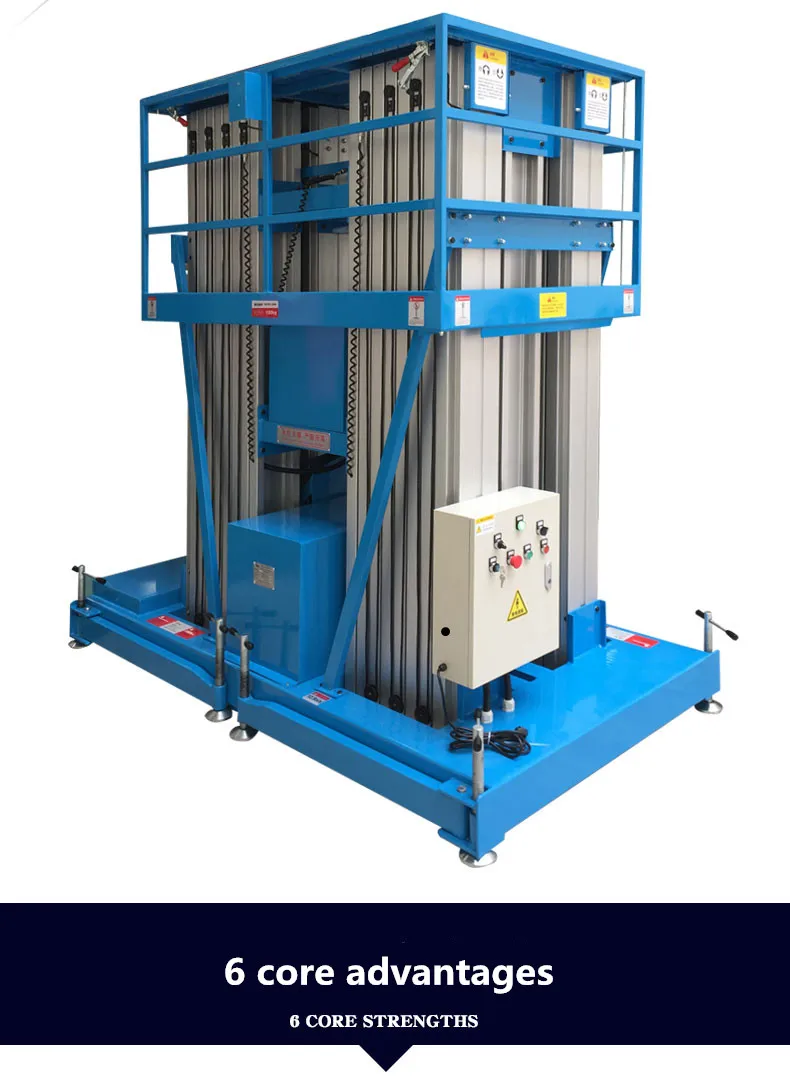 Elevated Work Platform For Sale Six-Mast Manual Move Lifting Platforms Equipment Hydraulic Lift Ladder