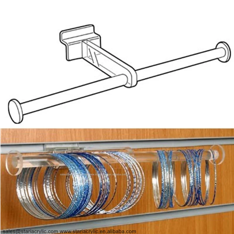 Slatwall Jewellery Display Bar Acrylic Slatwall Jewelry Display Tbar