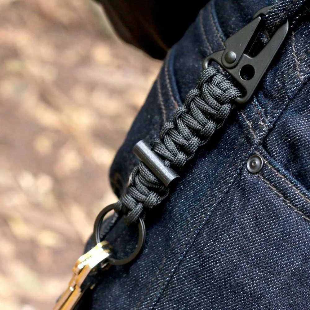 Tactical Gear Nylon Fabric Strap Keychain Holder With Eagle Hook And