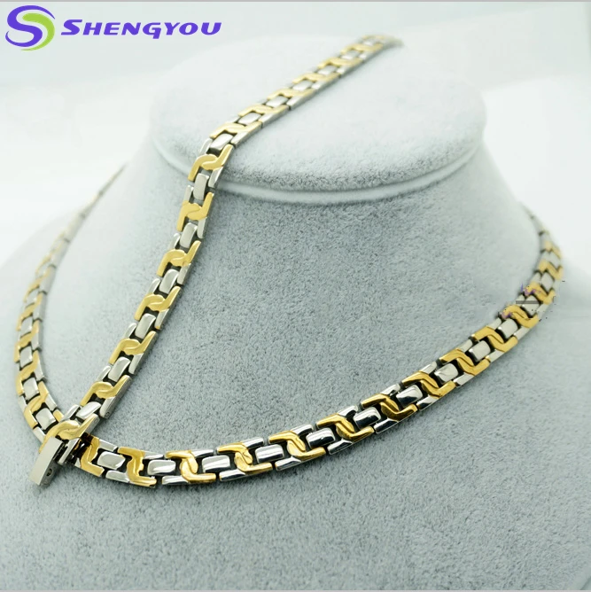 Newest Dubai New Gold Chain Design Two Tones Xo Shaped Stainless Steel