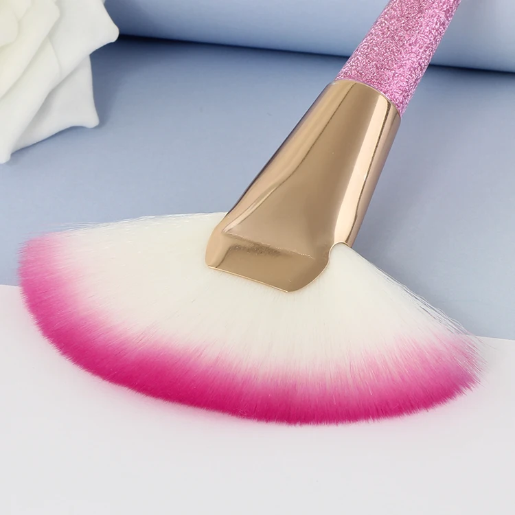 New Arrival Single Big Fan Brush 1piece Pink Fan Brush Synthetic Hair