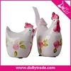 Modern White Flower Ceramic Easter Chicken Craft