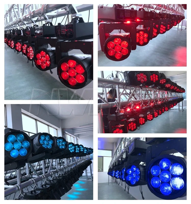 Dj party dmx 7x12w mini rgbw 4in1 zoom wash led moving head light